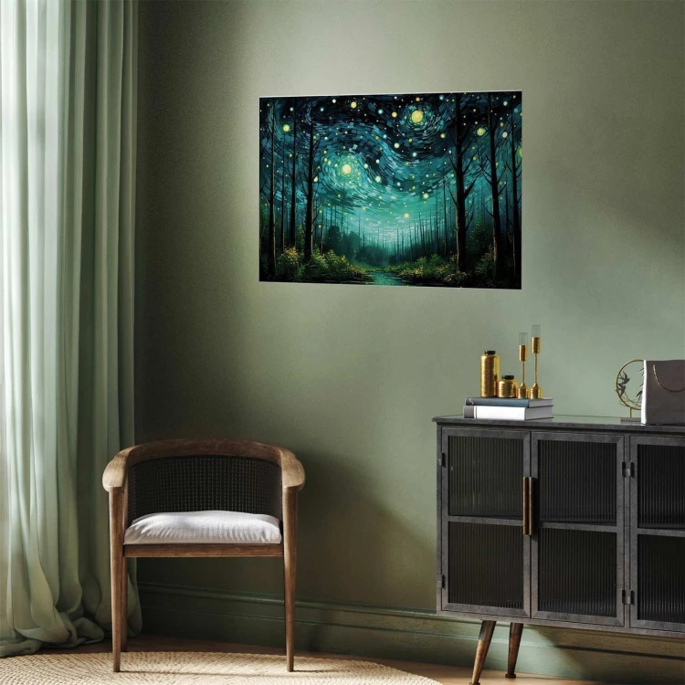 Plakat - Gwieździsta noc - współczesna wersja nocnego nieba Van Gogha