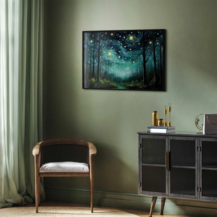 Plakat - Gwieździsta noc - współczesna wersja nocnego nieba Van Gogha