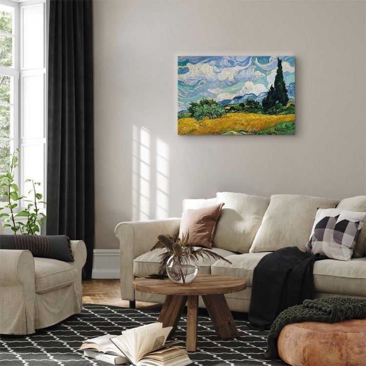 Obraz - Vincent Van Gogh – Pole pszenicy z cyprysami