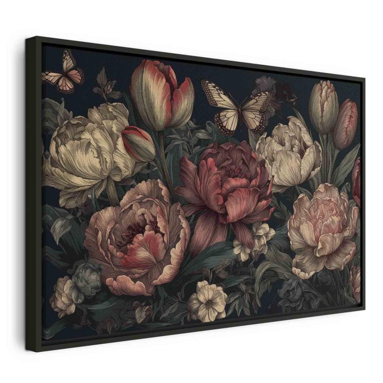 Obraz - Kwiaty na turkusowym tle
