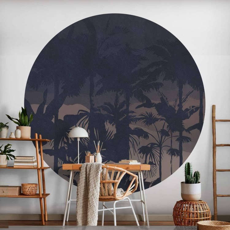 Fototapeta okrągła - Dżungla nocą