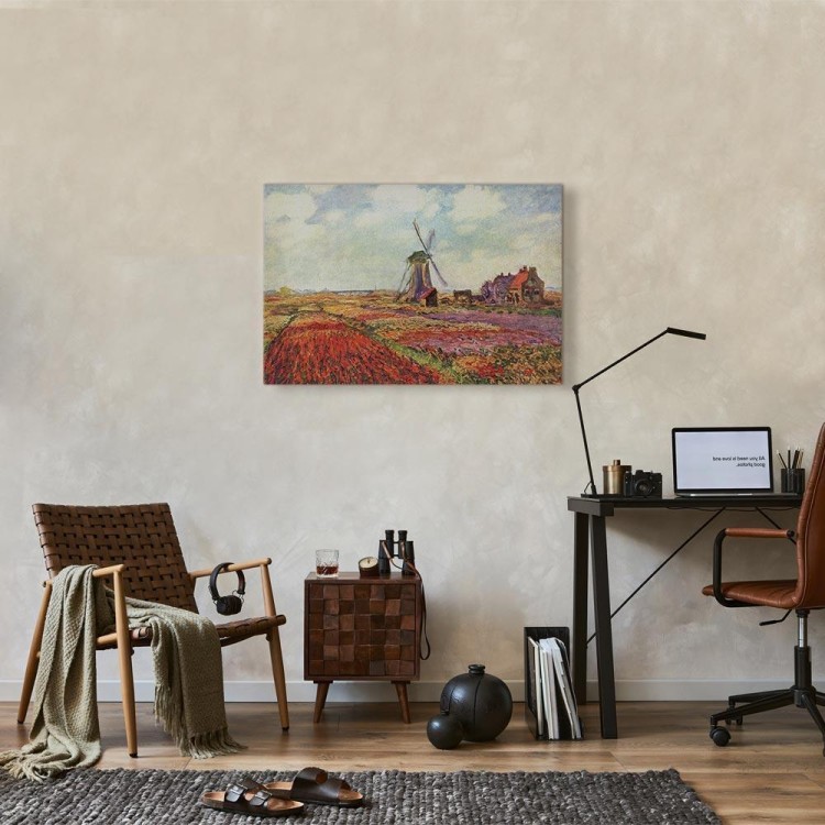 Obraz - Claude Monet – Pola tulipanów i wiatrak w Rijnsburg