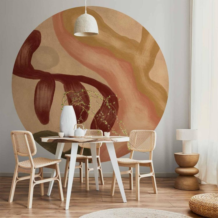 Fototapeta okrągła - Kolorowe kształty - przetarte figury w technice lime wash