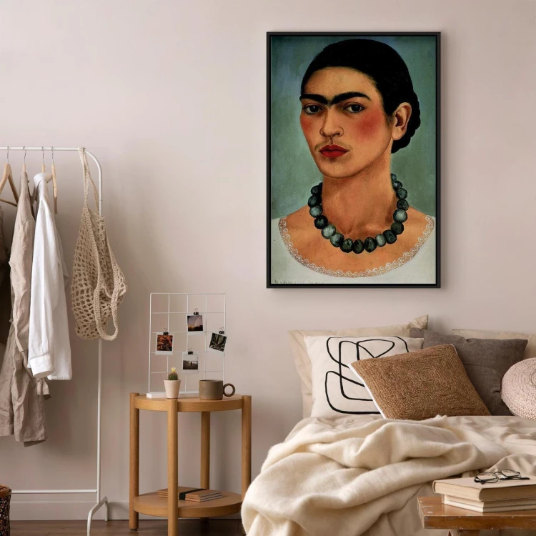 Obraz - Frida Kahlo – Autoportret z naszyjnikiem z koralików