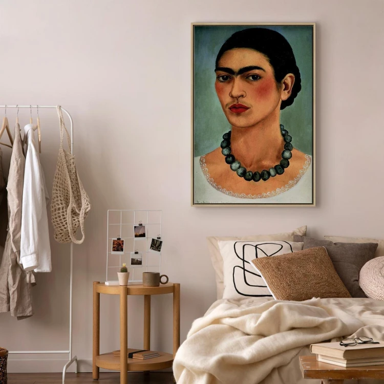 Obraz - Frida Kahlo – Autoportret z naszyjnikiem z koralików