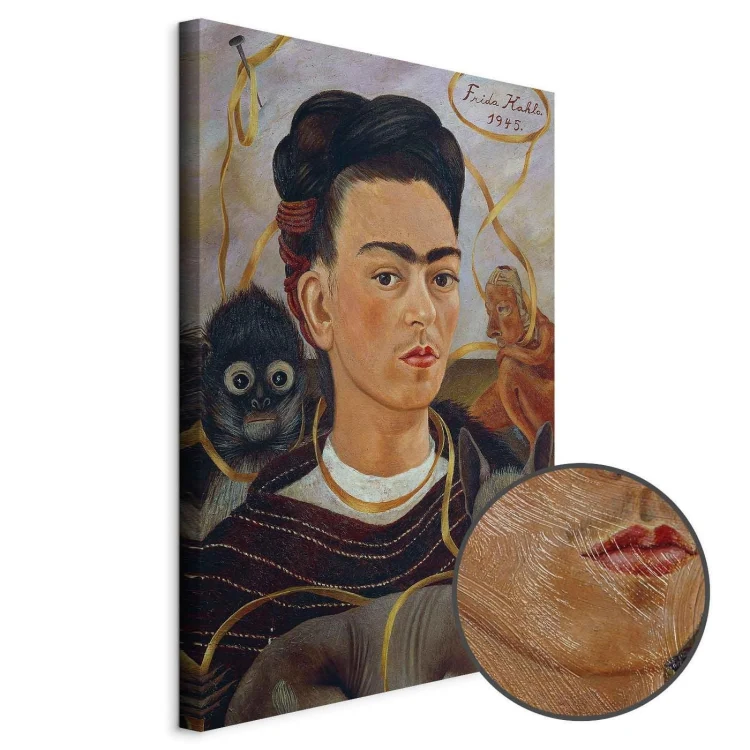 Obraz - Frida Kahlo – Autoportret z Changuito