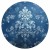 Fototapeta okrągła - Retro ornament w przetartych błękitach