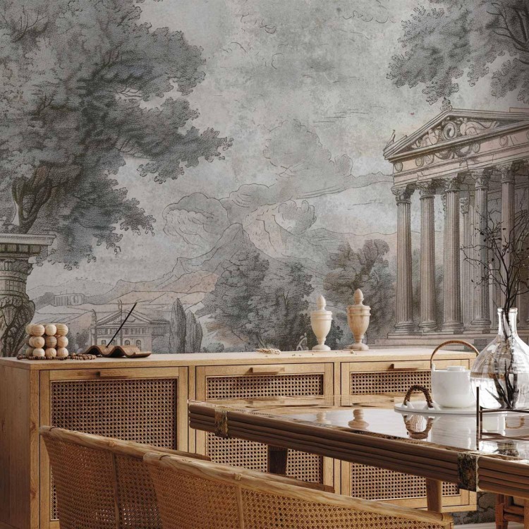 Fototapeta - Świątynia na wzgórzu - grecka architektura w stonowanej kolorystyce