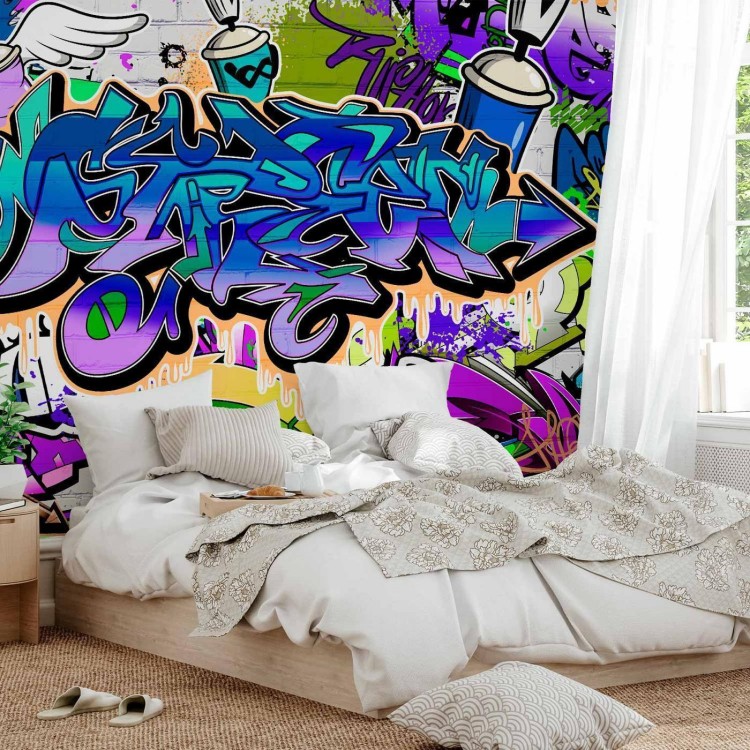 Fototapeta - Graffiti: fioletowy motyw