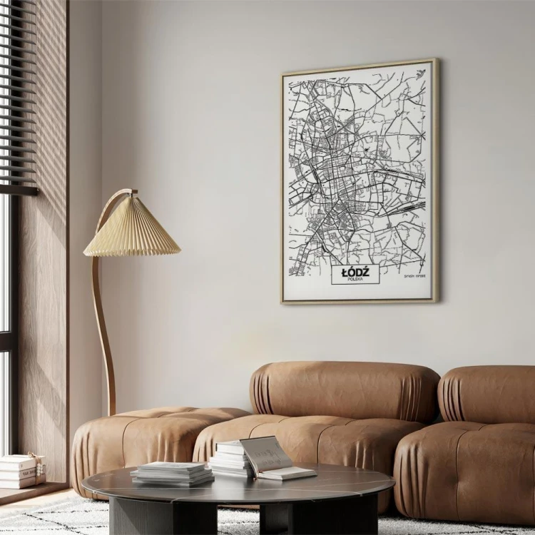 Obraz - Mapa miasta: Łódź (1-częściowy) pionowy
