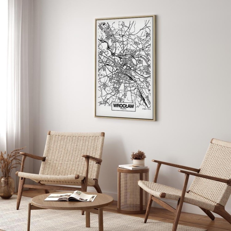 Obraz - Mapa miasta: Wrocław (1-częściowy) pionowy