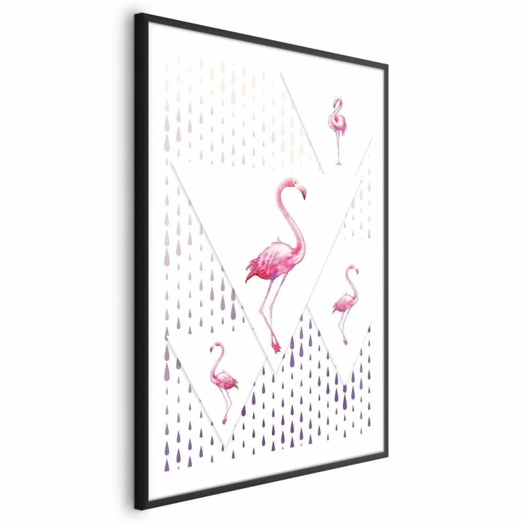 Plakat - Rodzina flamingów