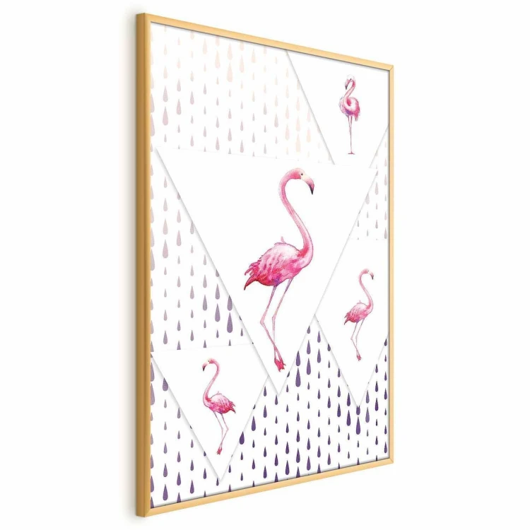 Plakat - Rodzina flamingów