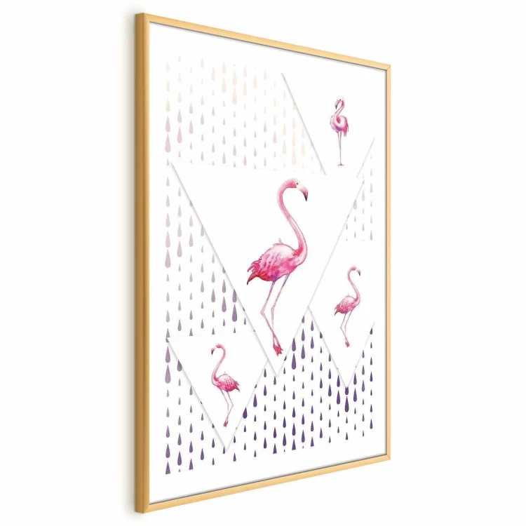Plakat - Rodzina flamingów