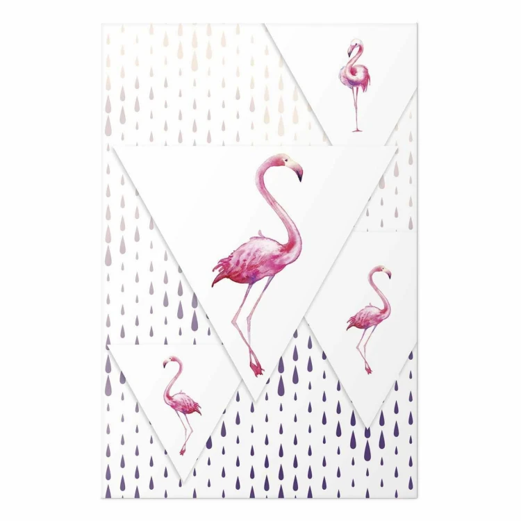 Plakat - Rodzina flamingów
