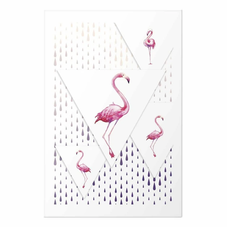 Plakat - Rodzina flamingów
