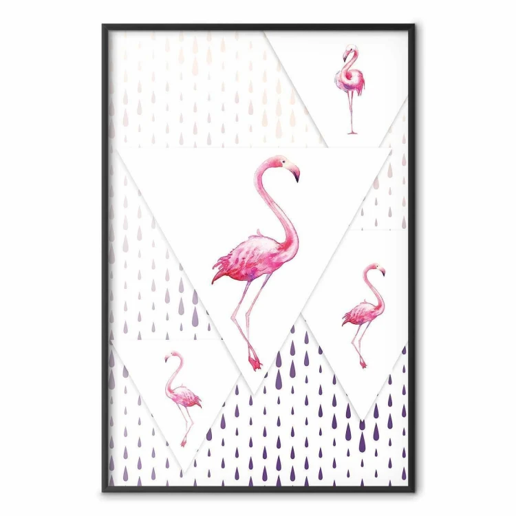 Plakat - Rodzina flamingów