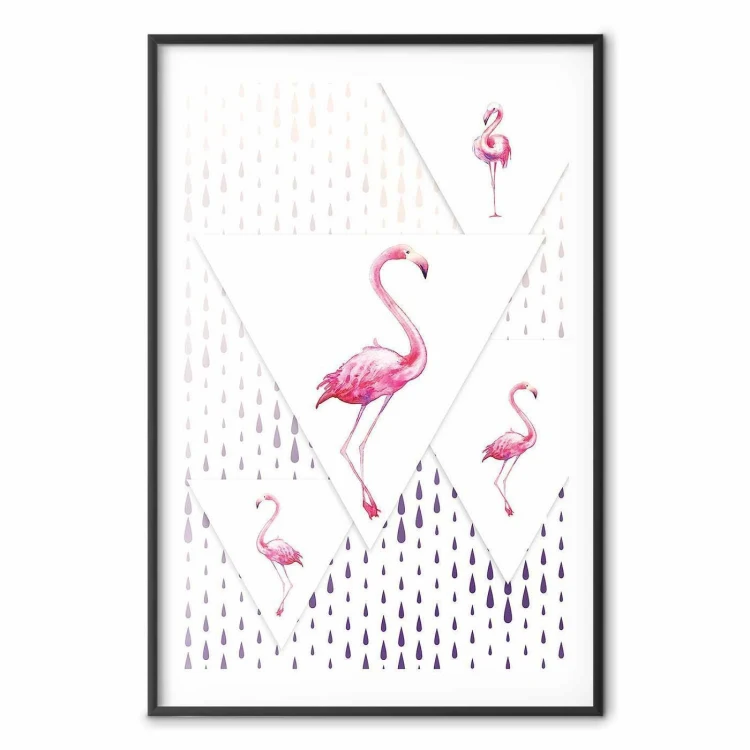 Plakat - Rodzina flamingów