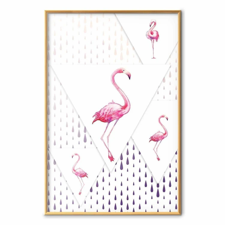 Plakat - Rodzina flamingów