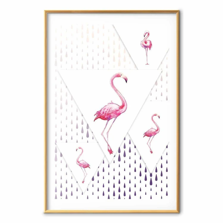 Plakat - Rodzina flamingów