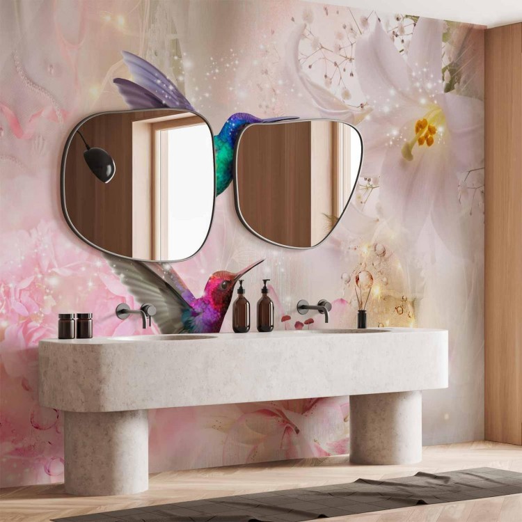 Fototapeta - Kolorowe kolibry (różowy)