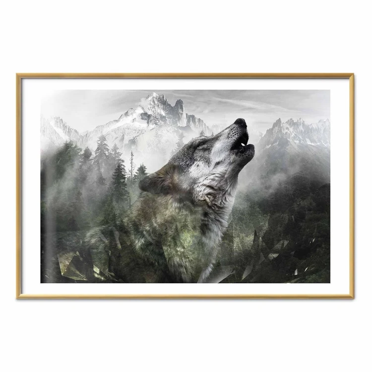 Plakat - Wyjący wilk