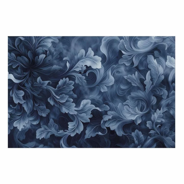 Plakat - Gęste ciemnoniebieskie abstrakcyjne ornamenty