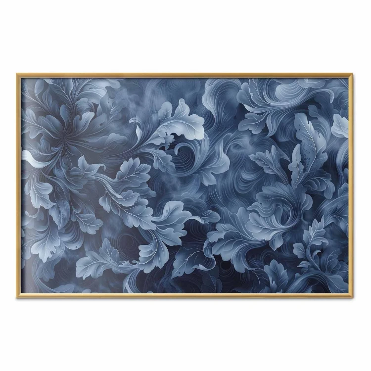 Plakat - Gęste ciemnoniebieskie abstrakcyjne ornamenty