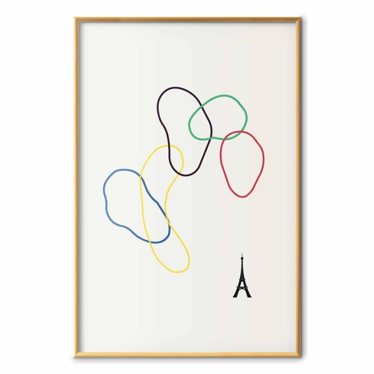 Plakat - Kolorowe koła- grafika cyfrowa - minimalizm