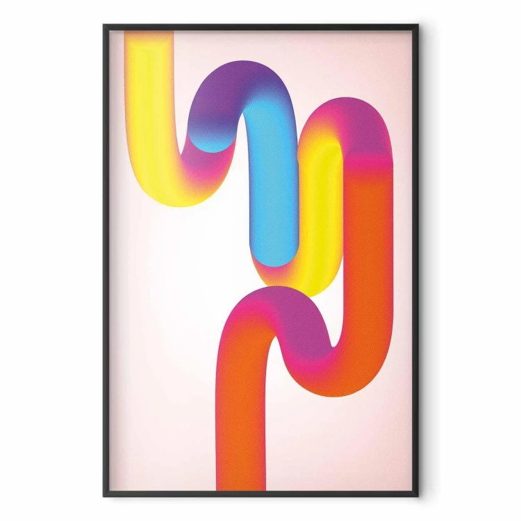 Plakat - Tęczowe Rurki - abstrakcyjna ilustracja z kolorowymi gradientami