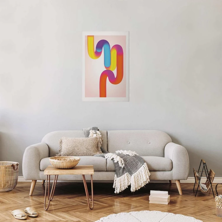 Plakat - Tęczowe Rurki - abstrakcyjna ilustracja z kolorowymi gradientami
