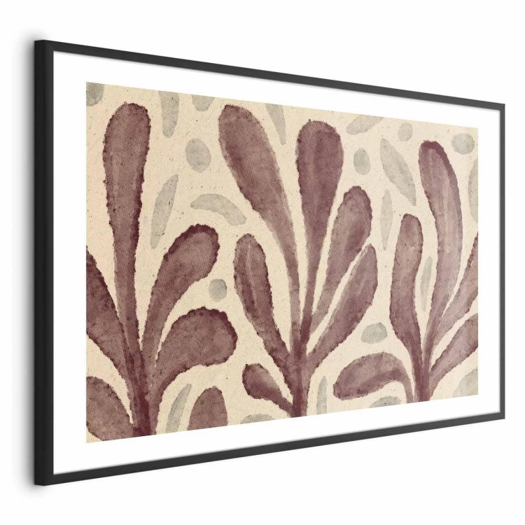 Plakat - Liście i plamy - duże rozedrgane kształty inspirowane Matisse