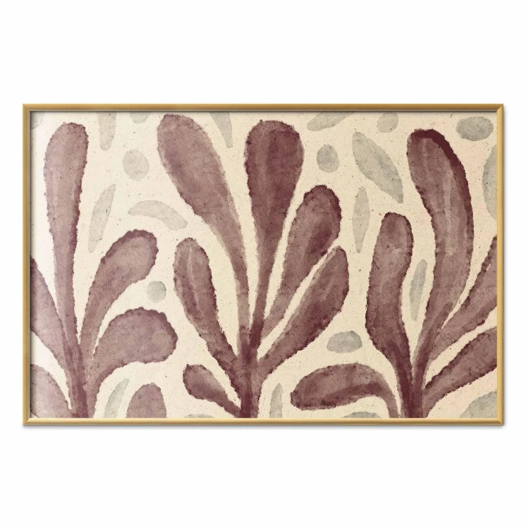 Plakat - Liście i plamy - duże rozedrgane kształty inspirowane Matisse