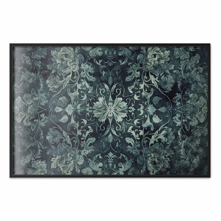Plakat - Ornamenty dywanowe w szmaragdowych odcieniach