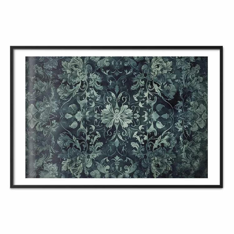 Plakat - Ornamenty dywanowe w szmaragdowych odcieniach