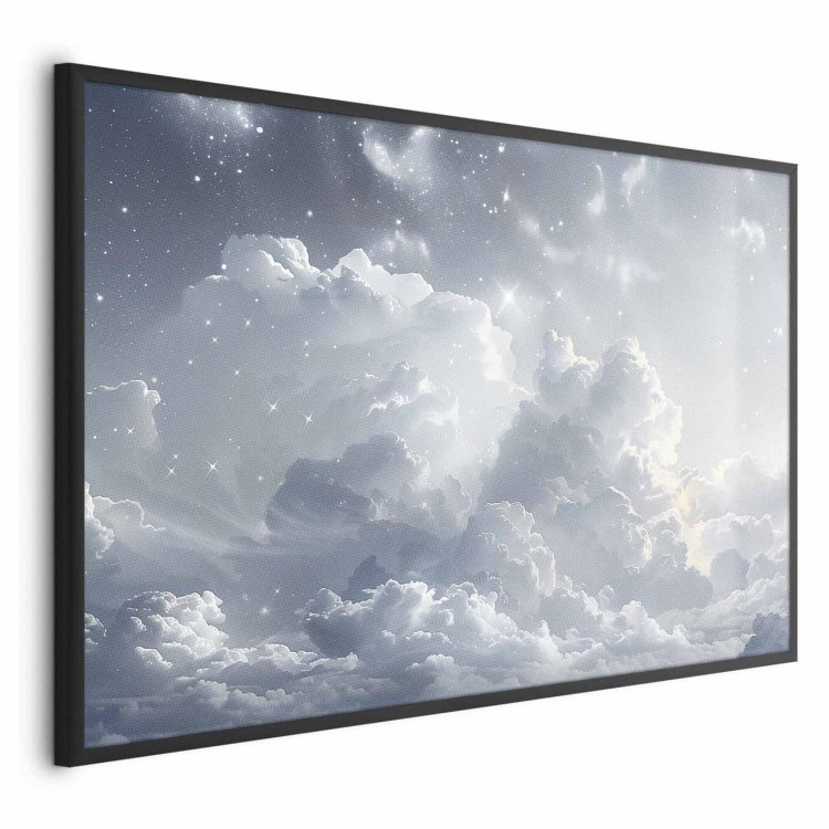 Plakat - Astralny spokój: Gwiazdy rozsypane nad delikatnymi chmurami