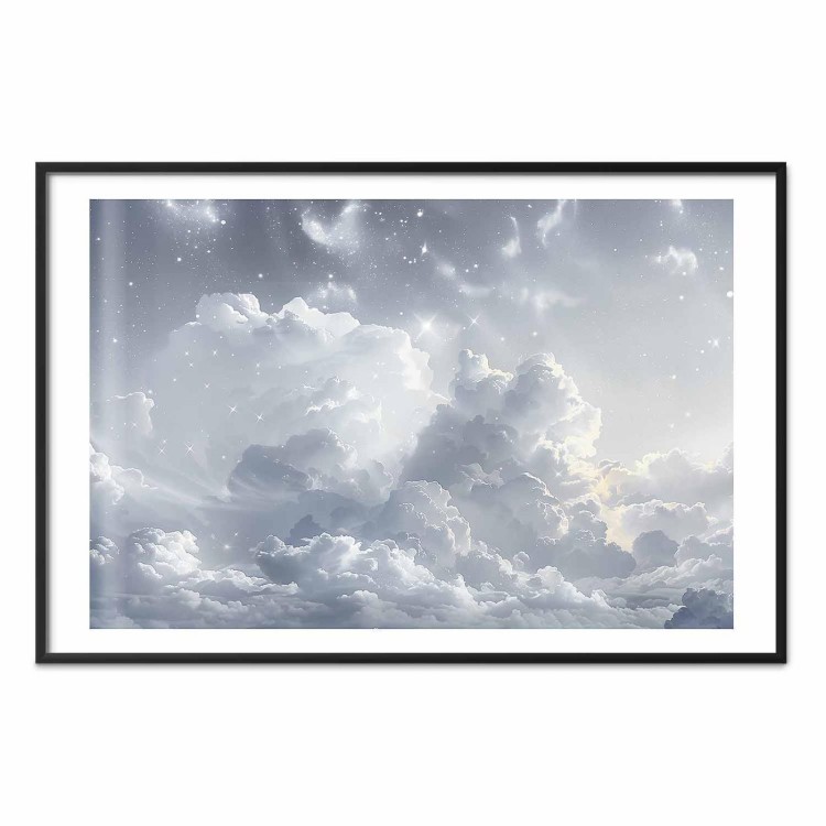 Plakat - Astralny spokój: Gwiazdy rozsypane nad delikatnymi chmurami