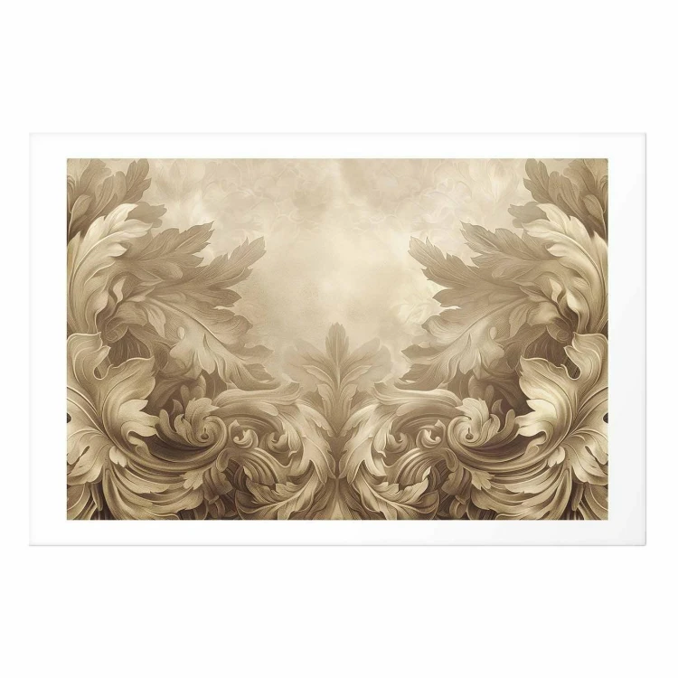Plakat - Rzeźbione ornamenty w odcieniach sepii