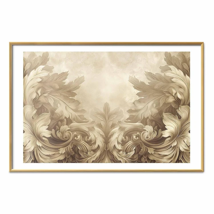 Plakat - Rzeźbione ornamenty w odcieniach sepii