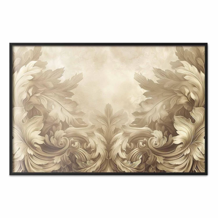 Plakat - Rzeźbione ornamenty w odcieniach sepii