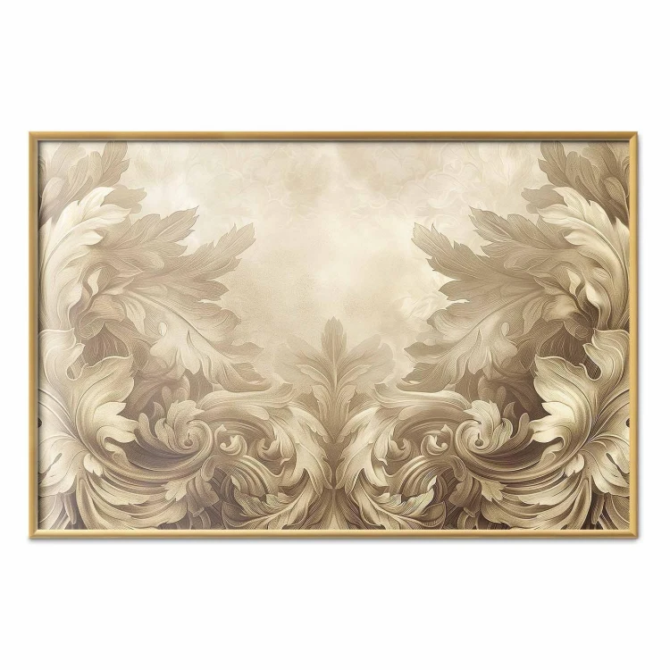 Plakat - Rzeźbione ornamenty w odcieniach sepii
