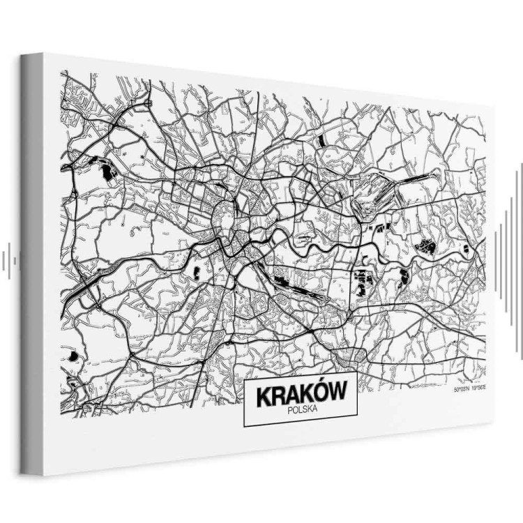 Obraz - Mapa miasta: Kraków (1-częściowy) szeroki