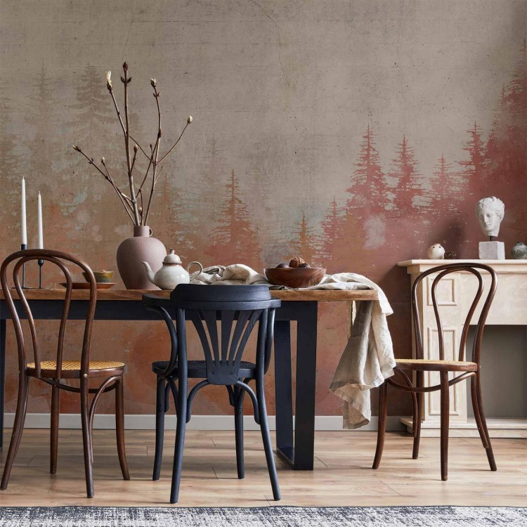 Fototapeta - Las o zachodzie słońca