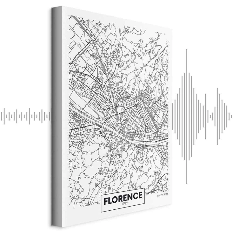 Obraz - Mapa Florencji (1-częściowy) pionowy