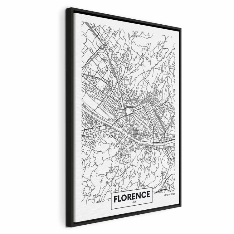 Obraz - Mapa Florencji (1-częściowy) pionowy