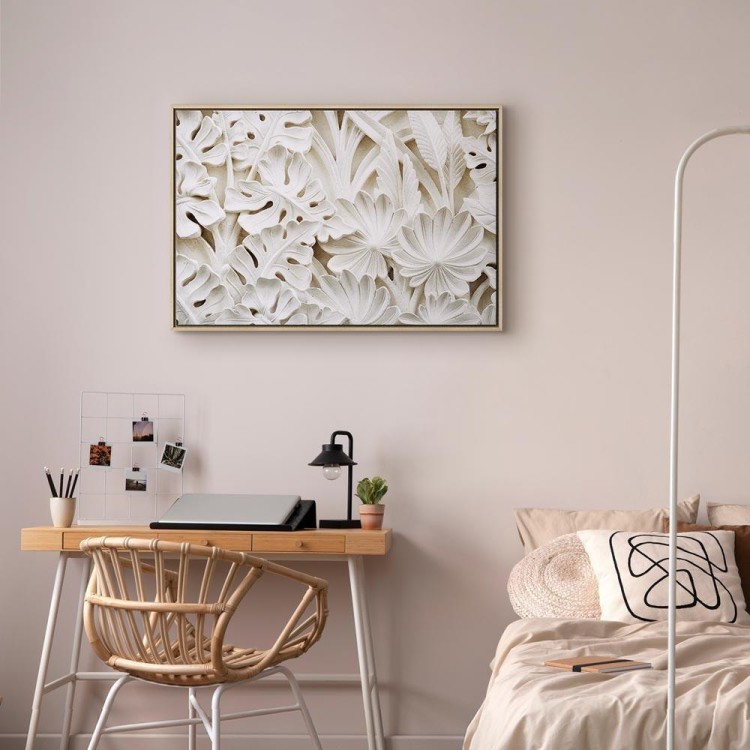 Obraz - Ceramiczne liście (1-częściowy) szeroki
