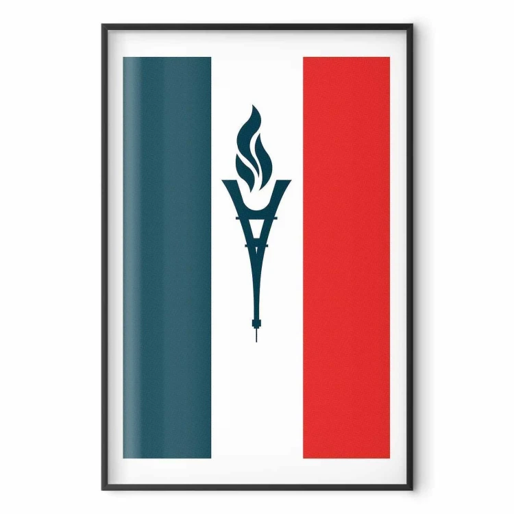 Plakat - Flaga Francji ze zniczem