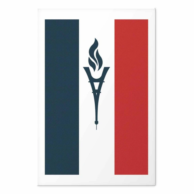 Plakat - Flaga Francji ze zniczem