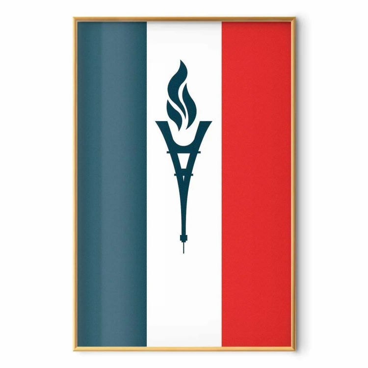 Plakat - Flaga Francji ze zniczem