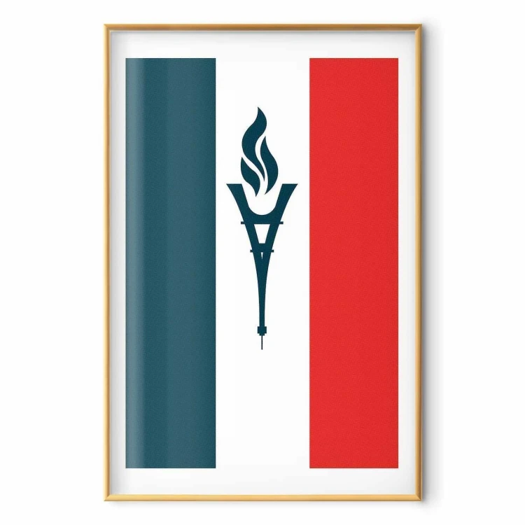 Plakat - Flaga Francji ze zniczem
